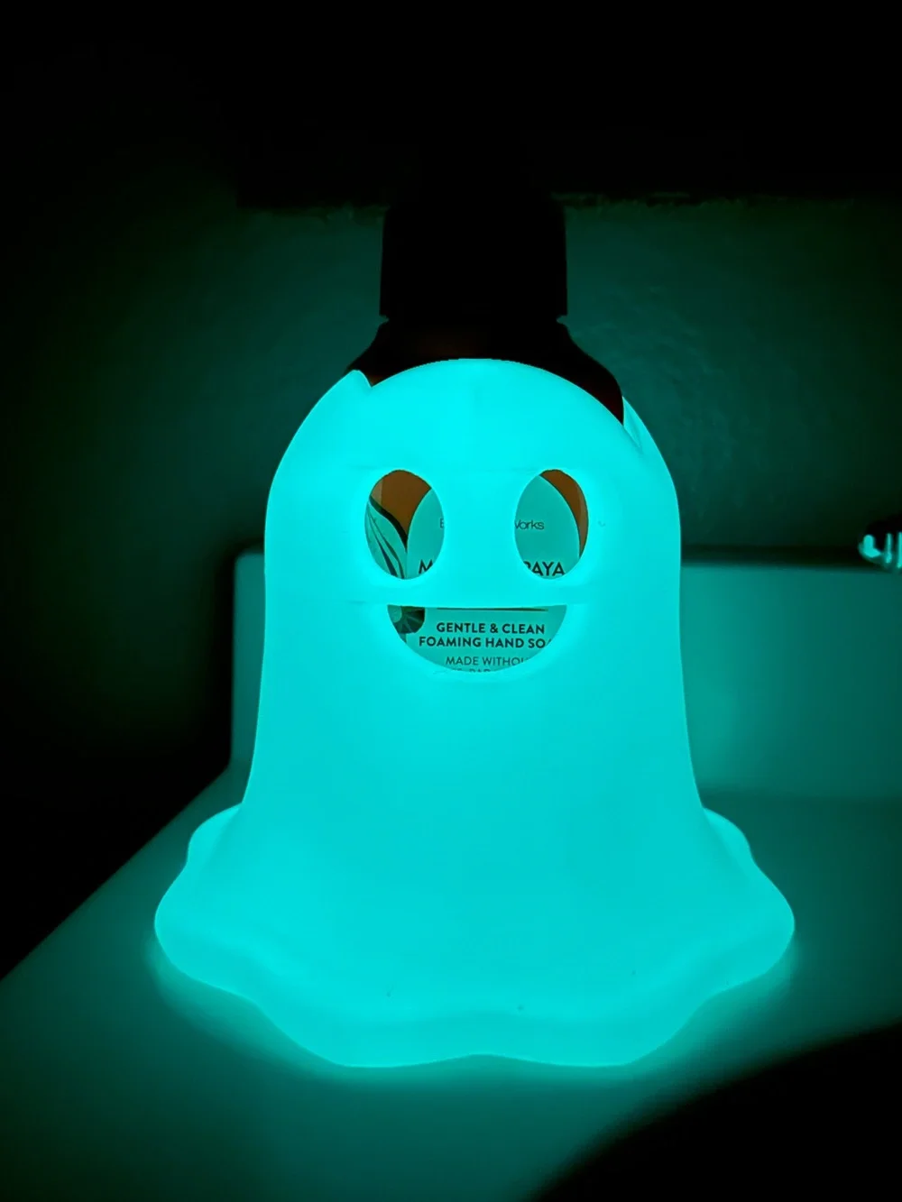 Glow in the Dark Ghost Foaming Soap Holder for Bath and Body Works - BLUE